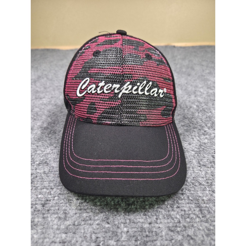 Caterpillar Hat Womens OSFA Black Pink Camo Embroidered Logo Adjustable Cap